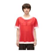Loewe Blurred Bomull Jersey T-Shirt Red, Dam