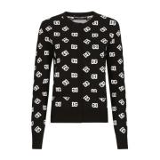 Dolce & Gabbana N0004 Svart Vit Cardigan Black, Dam