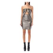 Rick Owens Gunmetal Prong Mini Klänning Gray, Dam