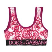 Dolce & Gabbana Tryckt Majolica Brassiere Pink, Dam
