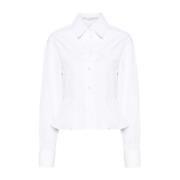 Stella McCartney Vit Bomull Poplin Peplum Skjorta White, Dam