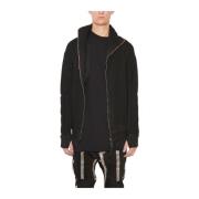 Boris Bidjan Saberi Bomull Zip-Up Sweatshirt Black, Herr