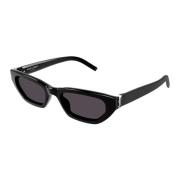 Saint Laurent Moderna Cat-Eye Solglasögon med YSL-logotyp Black, Dam