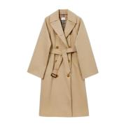 Burberry Beige Bomull Trenchcoat Beige, Dam