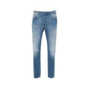 Dondup Italienska Jeans med Bältesöglor Blue, Herr