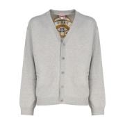 Kenzo Grå Academy Cardigan med Bakdekoration Gray, Herr