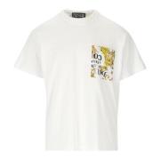 Versace Jeans Couture Barocktryck Bomull T-shirts och Polos White, Her...