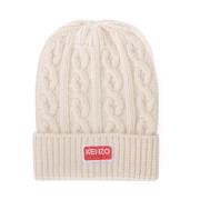 Kenzo Krämstickad Kabel Beret White, Herr