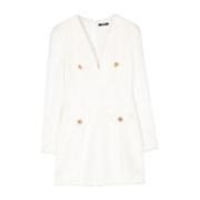 Balmain 4-knapps kort klänning White, Dam