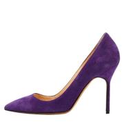 Manolo Blahnik Pre-owned Pre-owned Mocka klackskor Purple, Dam