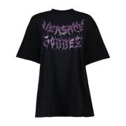 Versace Gudinna Print Oversized T-shirt Black, Dam