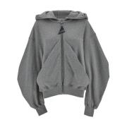 The Attico Grå Oversized Sweatshirt med Huva Gray, Dam