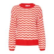 Saint Tropez Crescentsz Pullover Tröja i Cayenne Red, Dam