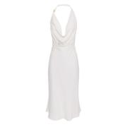 Elisabetta Franchi Ivoer Backless Midi Klänning White, Dam