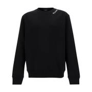 Balmain Svart Crewneck Sweatshirt med Logo Black, Herr