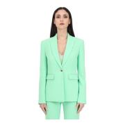 Pinko Grön Crêpe Stretch Blazer Green, Dam