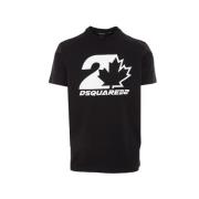 Dsquared2 Svart Leaf Logo T-shirt Black, Herr