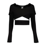 Dolce & Gabbana Off-Shoulder Skinny Top Black, Dam
