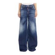 Dsquared2 Wide Leg Denim Traveller Jeans Blue, Dam