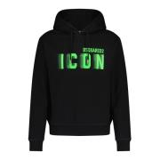 Dsquared2 Hoodie med iögonfallande Logo-Print Black, Dam