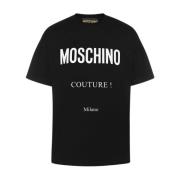 Moschino Svart Stretch Jersey T-shirt Black, Herr