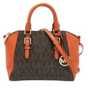 Michael Kors Pre-owned Pre-owned Belagd canvas handvskor Orange, Dam