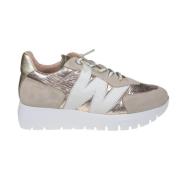 Wonders Stilren Urban Sneaker med MemoryGel Innersula Beige, Dam