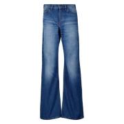 Ami Paris Utställda Jeans i Blekt Blått Denim Blue, Dam