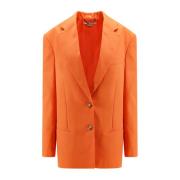 Stella McCartney Orange Enkelknäppt Blazer Orange, Dam