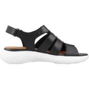 Geox Bekväma platta sandaler för kvinnor Black, Dam