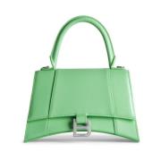 Balenciaga Grön Hourglass Liten Läderhandväska Green, Dam