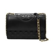 Tory Burch Fleming Omvandlingsbar Axelväska Black, Dam