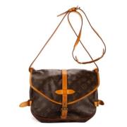 Louis Vuitton Vintage Pre-owned Canvas axelremsvskor Brown, Dam