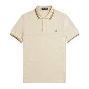 Fred Perry Klassisk Twin Tipped Polo Shirt Beige, Herr