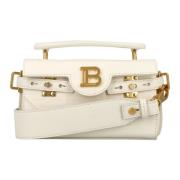 Balmain Kräm Monogram Crossbody Väska Beige, Dam