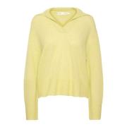 InWear Lime Sorbet V-Hals Tröja Yellow, Dam