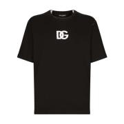 Dolce & Gabbana Stilren Logo-Print T-Shirt för Män Black, Herr