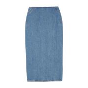 Alaïa Vintage Blå Denim Pennkjol Blue, Dam