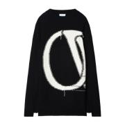 Off White Vita Sweaters med 5.0cm Brätte och 55.0cm Omkrets Black, Her...