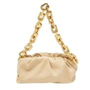 Bottega Veneta Vintage Pre-owned Laeder axelremsvskor Beige, Dam