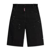 Dsquared2 Grå Surfer Shorts med Silverapplikationer Black, Herr