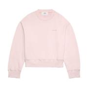 Ami Paris Rosa Bomullssweatshirt med Logga Pink, Dam