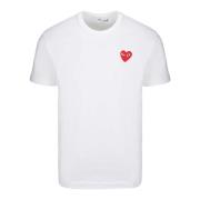 Comme des Garçons Play Ögon Hjärta Patch T-Shirt White, Herr