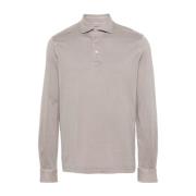 Fedeli Slim Fit Bomull Polo Skjorta Beige, Herr