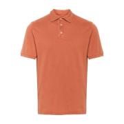 Fedeli Slim Fit Bomull Polo Tröja Orange, Herr