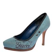 Gucci Vintage Pre-owned Mocka klackskor Blue, Dam