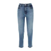 7 For All Mankind Stretch Skinny Denim Jeans Blue, Dam