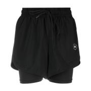 Adidas by Stella McCartney Lagerlagda löparshorts med perforerade deta...