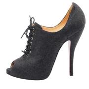 Christian Louboutin Pre-owned Pre-owned Filt stvlar Gray, Dam