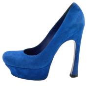 Yves Saint Laurent Vintage Pre-owned Mocka klackskor Blue, Dam